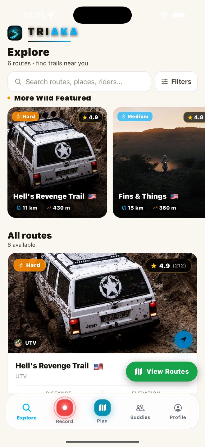 Explorar rutas en TriakaMap